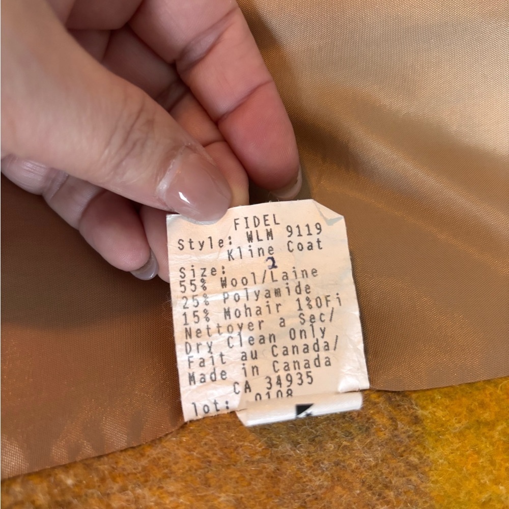 Vintage Plaid Yellow and Brown Women's Coat - Picture 13 of 16